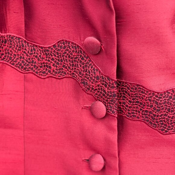 Stunning in Red!! Size 10 2 Piece Shimmery Kay Unger Suit-Skirt Set - Picture 3 of 6